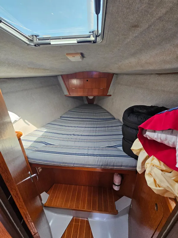 Interior cabin of 1988 Hunter Legend 35 sailboat.
