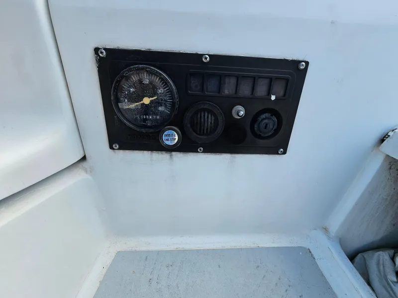 Control panel on 1988 Hunter Legend 35 sailboat.