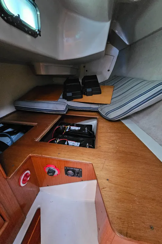 Interior of a 1988 Hunter Legend 35 sailboat.