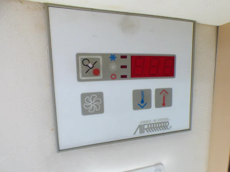 Control panel of a 2001 Monterey 302 Cruiser's marine air system.
