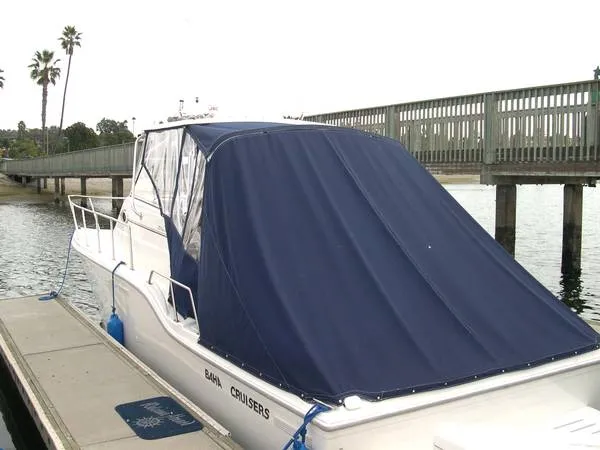 stern with boat cover