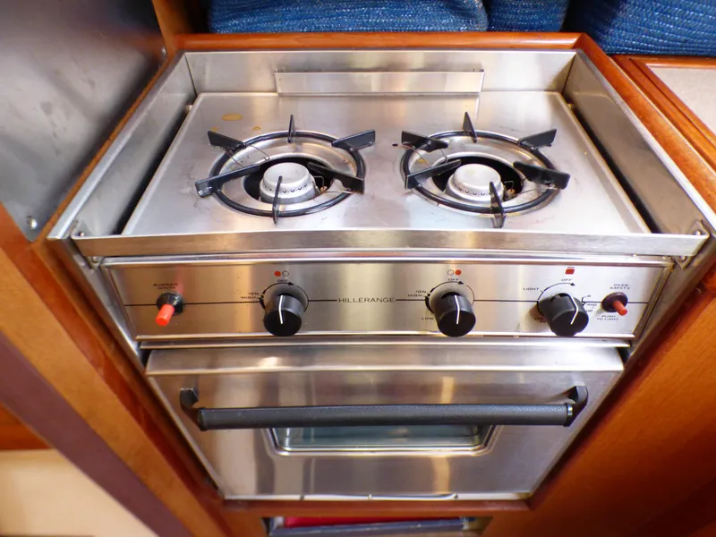 Stove in Hunter 34 sailboat, manufactured in 1998.
