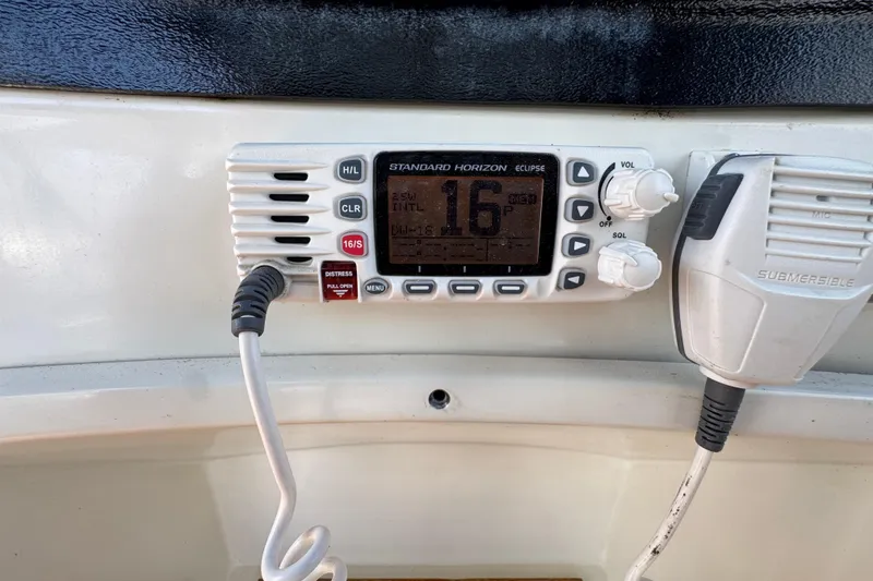 Standard Horizon Eclipse marine radio on 1985 Carver 3607 Aft Cabin Motor Yacht.
