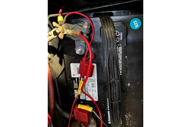 Battery setup in a 1985 Carver 3607 Aft Cabin Motor Yacht.