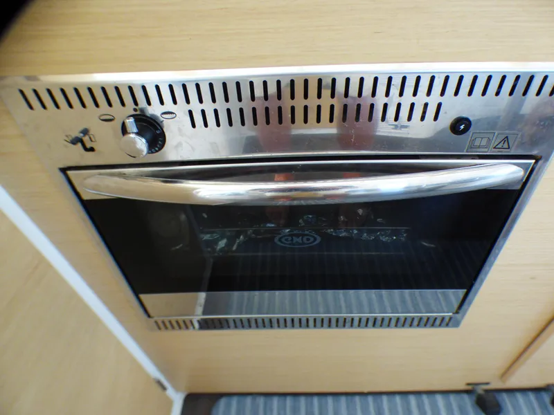 Built-in oven in Lagoon 380 catamaran kitchen, 2015 model.