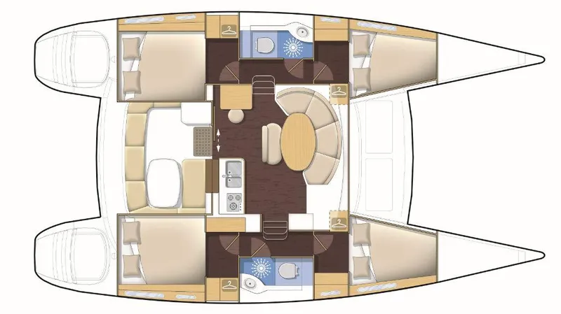 Manufacturer Provided Image: Lagoon 380 4 Cabin Layout Plan