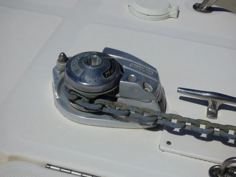 Anchor windlass on 2003 Sea Ray 260 Sundancer boat deck.