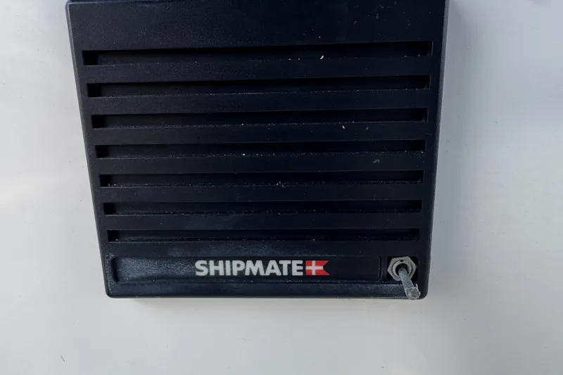 Black Shipmate device on a 1999 McKinna 47 Sedan boat.