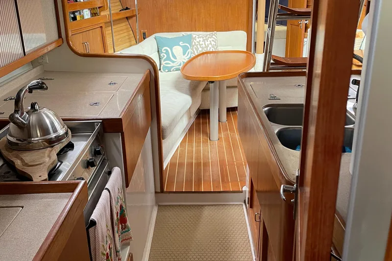 Galley view into salon