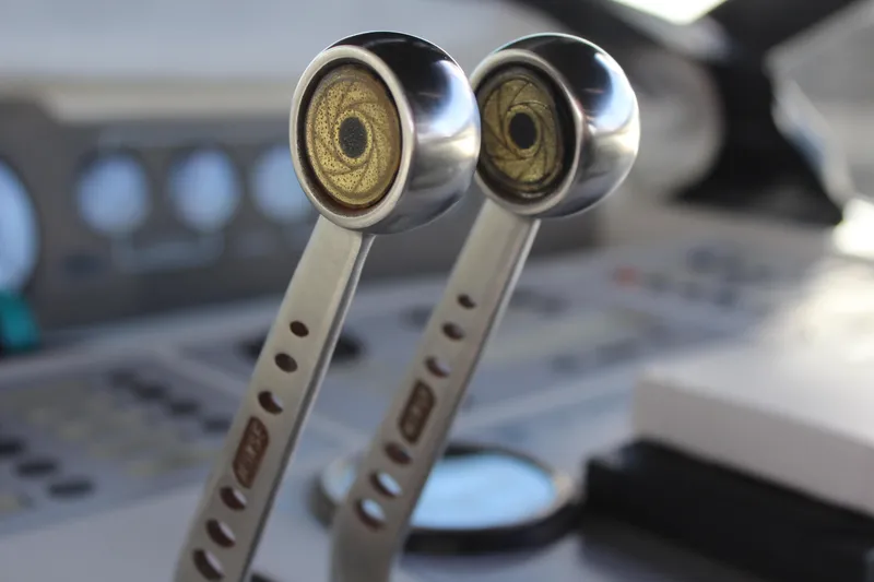 Close-up of throttle controls on a 1996 Trojan 440 Express boat.