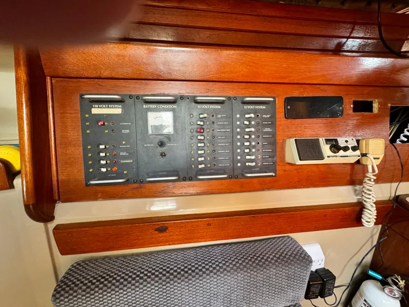 Control panel of a 1985 C&C 41 yacht.