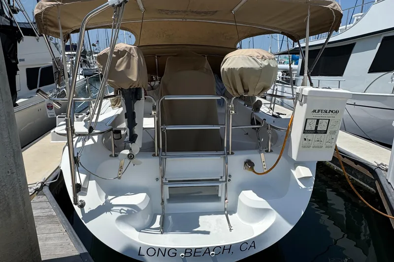 Catalina 36 MkII sailboat, 1998 model, docked in Long Beach, CA marina.