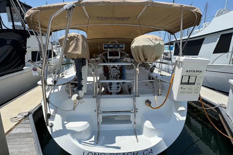 Catalina 36 MkII sailboat, 1998 model, docked in Long Beach, CA marina.