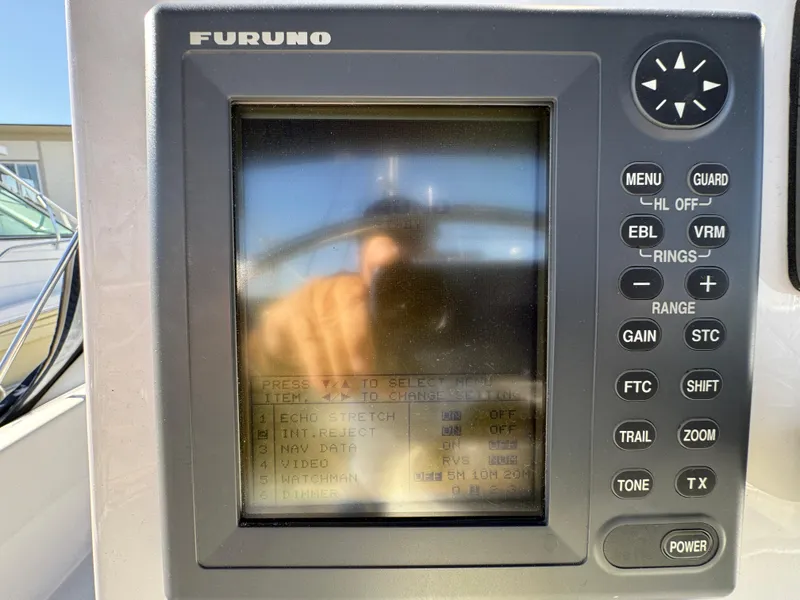 Furuno marine navigation system on a 1992 Hunter 35 sailboat.