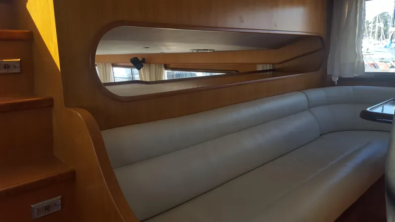 Pass through pilot house to galley