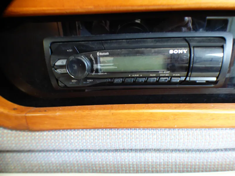 Sony Bluetooth stereo system in a 1989 Tiara Yachts 3300.
