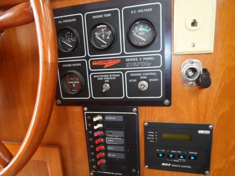 Genset Controls,gauges and Inverter control panel, pilothouse