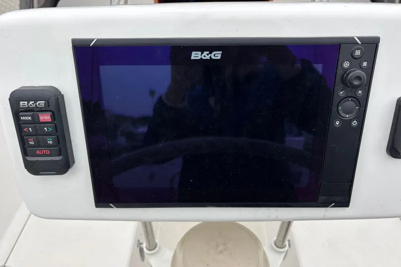 B&G navigation system on 1979 Islander Peterson 40 yacht dashboard.