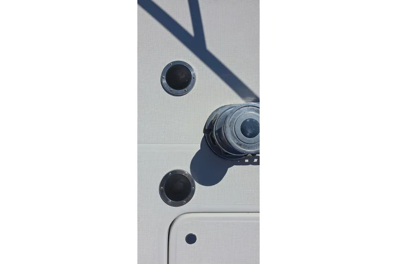 Deck fittings and winch on a 2004 Tiara Yachts 4000 Express.