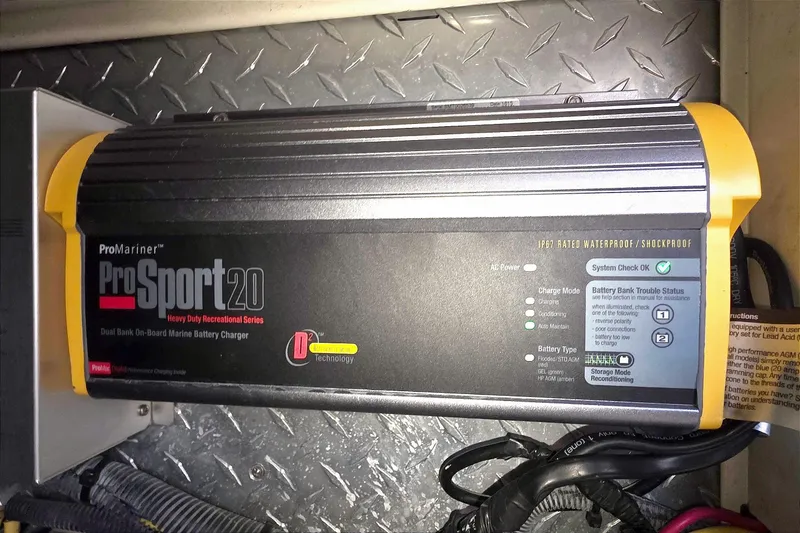 ProMariner ProSport 20 marine battery charger in a 2004 Tiara Yachts 4000 Express.