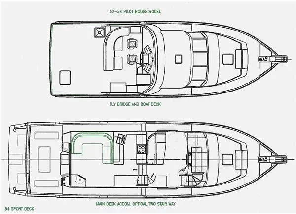 Flybridge and Deck line drawing