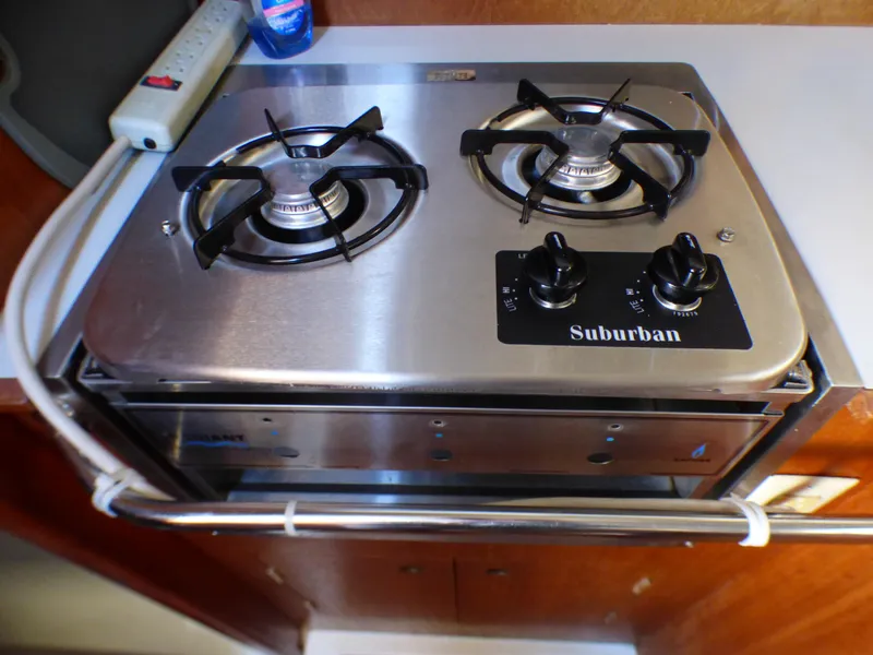 2-Burner Propane Stove with Oven in Galley