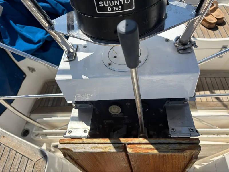 Cockpit of 1994 Nautor Swan 46 MK II with Suunto D-165 compass.