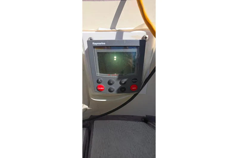 Raymarine navigation display on 1978 Islander Freeport 41 sailboat.