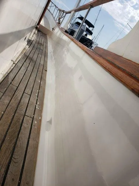 Teak on aft deck and cockpit