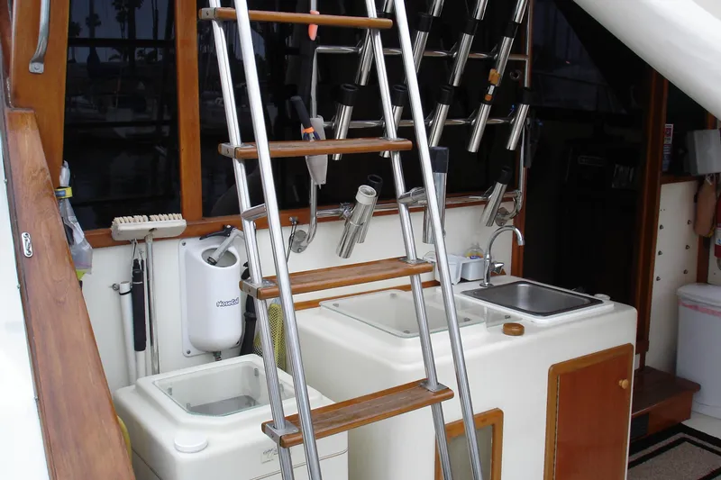 Aft fish station and ladder