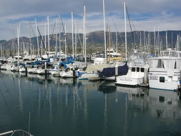 View from stern in slip