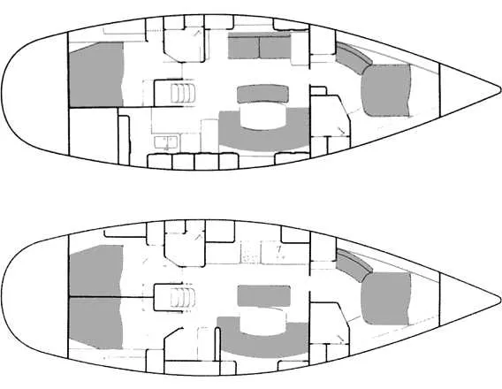 This Beneteau is desirable Two-cabin interior