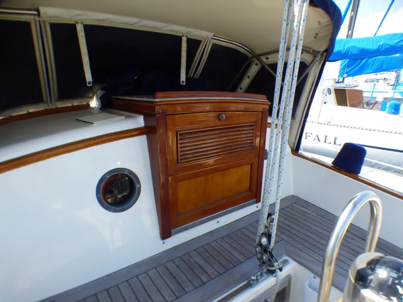 Teak companion way door