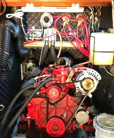 Engine with Balmar alternator & wiring
