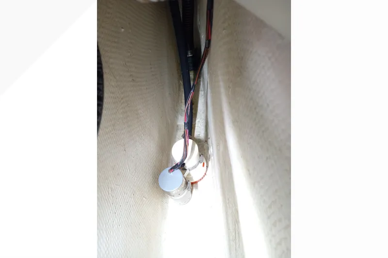 Wiring and components inside a 2002 Pacific Seacraft Dana 24 sailboat.