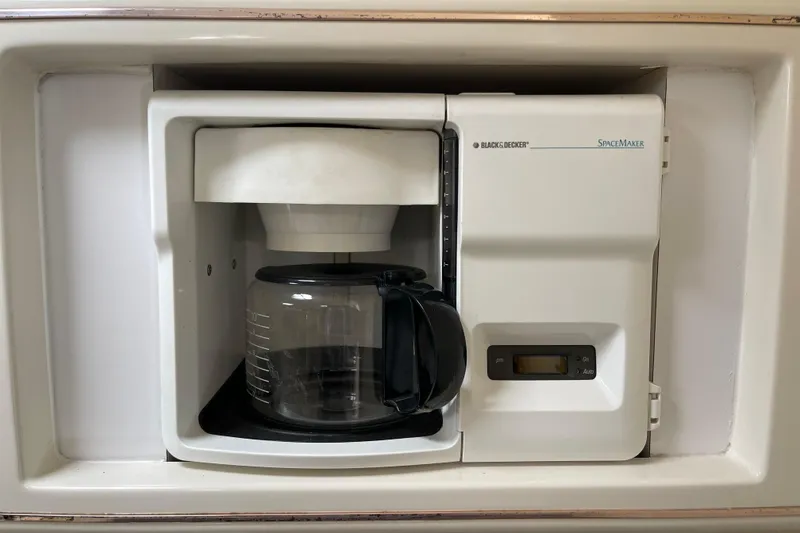 Built-in Black & Decker SpaceMaker coffee maker on a 2000 Monterey 302 Cruiser.