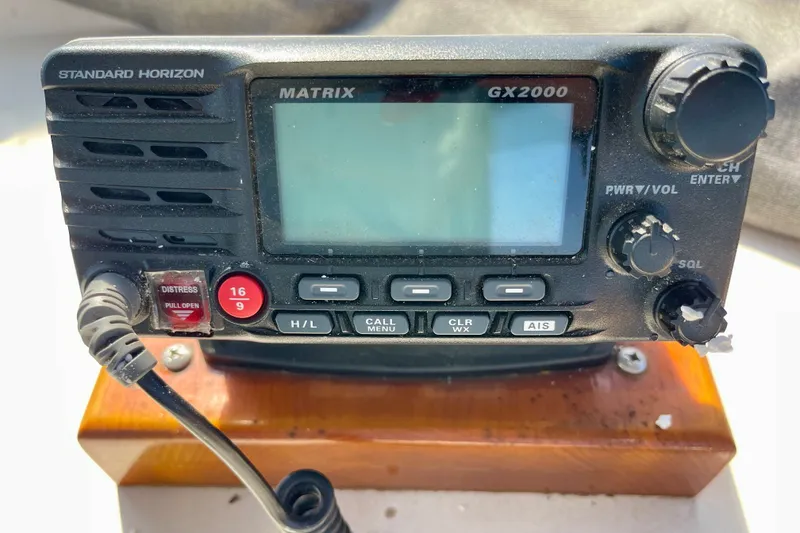 Standard Horizon Matrix GX2000 marine radio on a CHB 42, 1985 model boat.